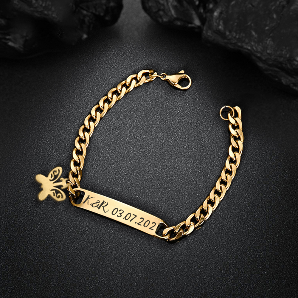 Personalised Name Bracelet Butterfly Bracelet Customised Baby Gift-Jessemade AU