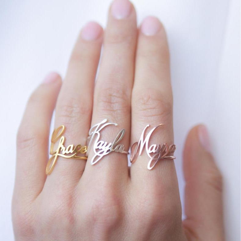 Personalised Mothers Ring Custom 1 Name Ring Gifts For Her