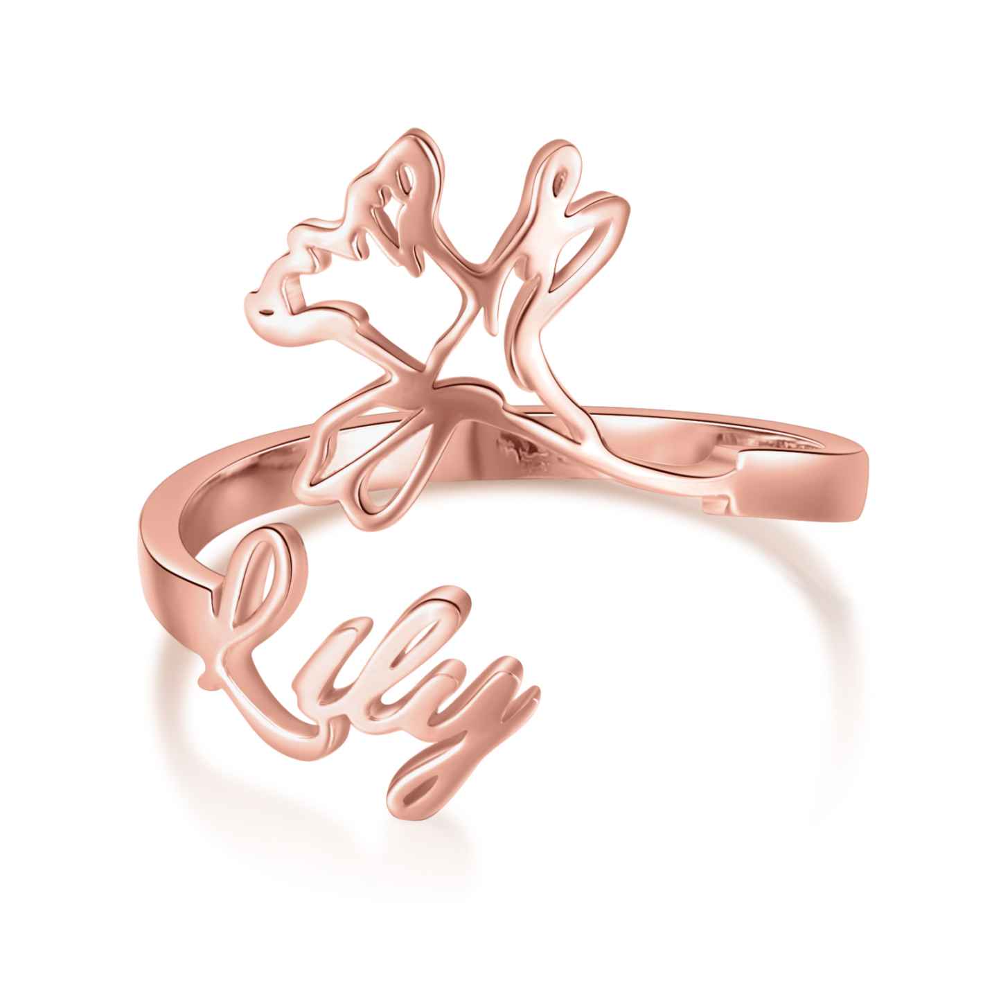 Personalised March Birth Flower Ring With Name Gifts For Her-Jessemade AU