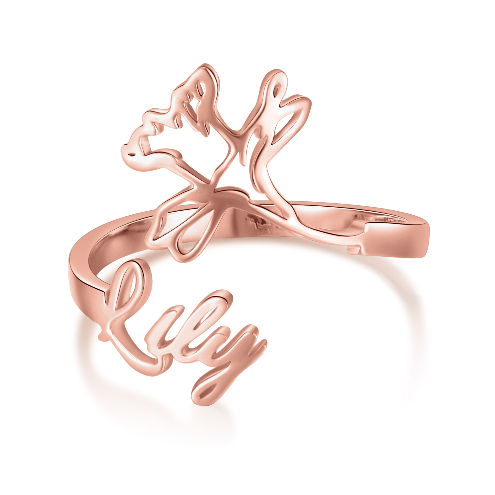 Personalised March Birth Flower Ring With Name Gifts For Her-Jessemade AU