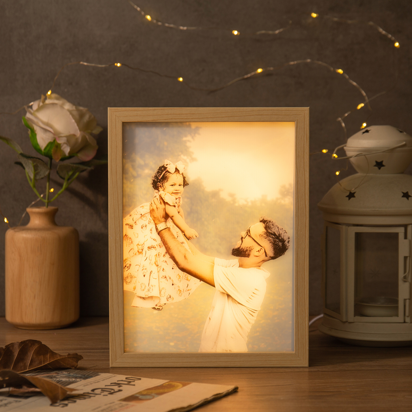 Custom Photo Night Light Frame Changeable Colour Lamp Personalised Gifts Home Decor-Jessemade AU