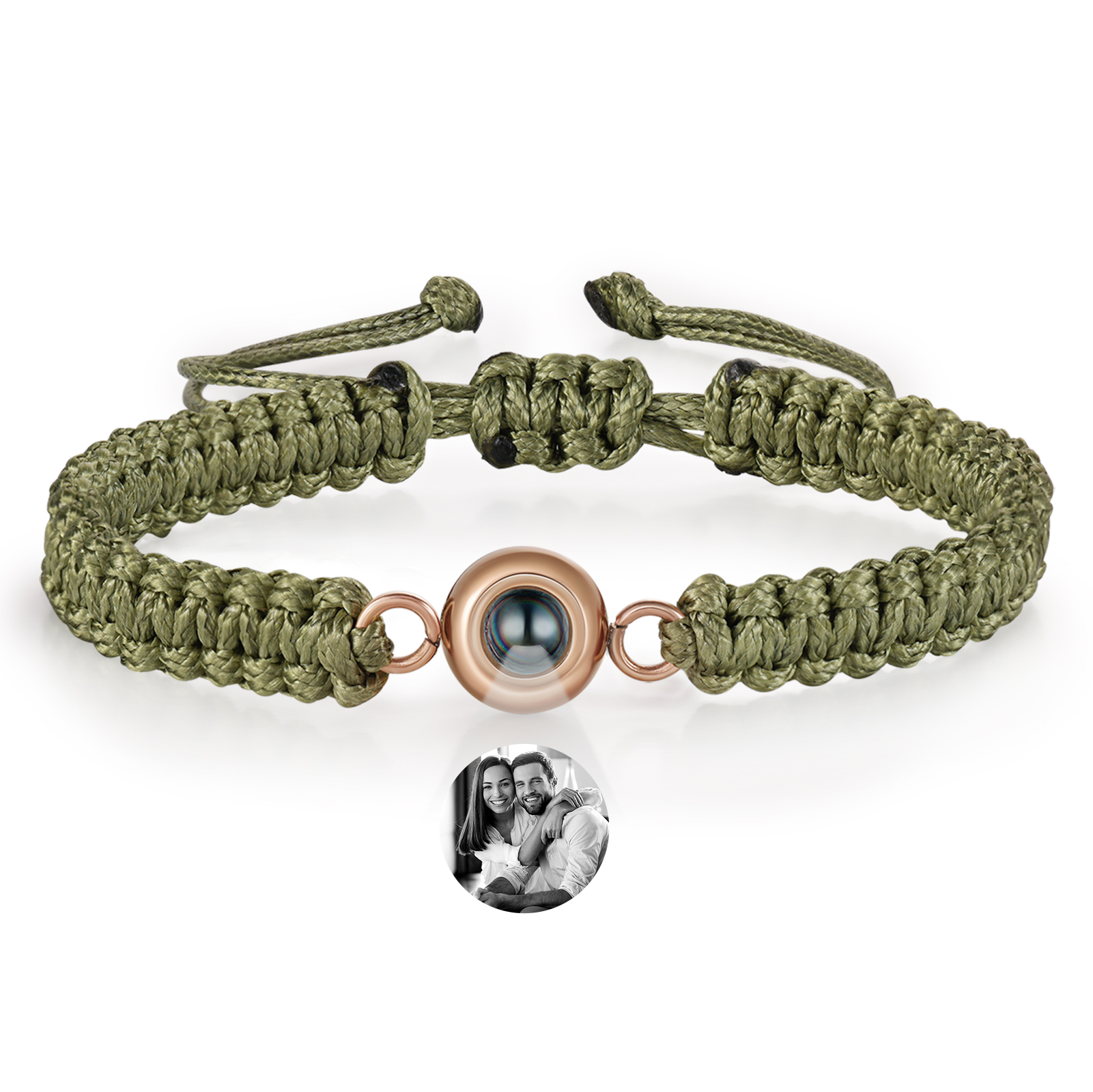 Personalised Projection Weave Bracelet Custom Black & White Photo Bracelet Adjustable Bracelet Personalised Gift for Couples-Jessemade AU