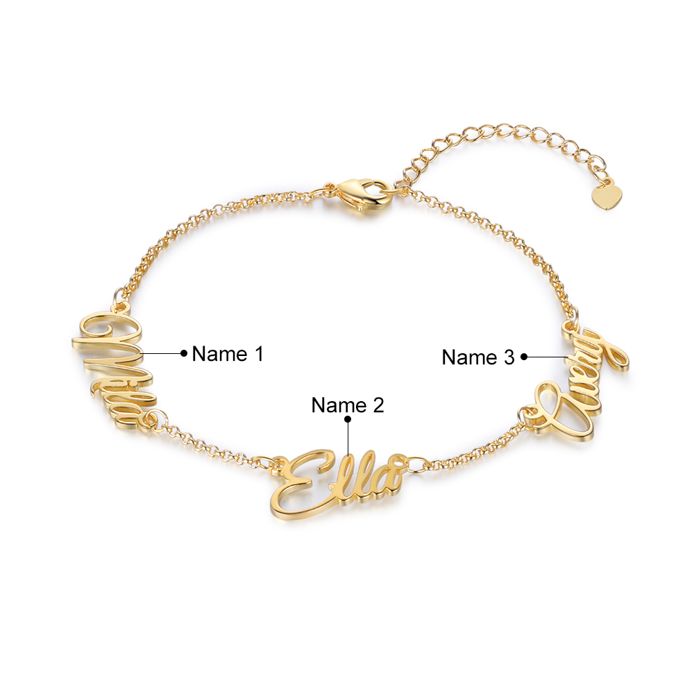 Personalised Bracelet Custom 3 Names Bracelet Gift For Women-Jessemade AU