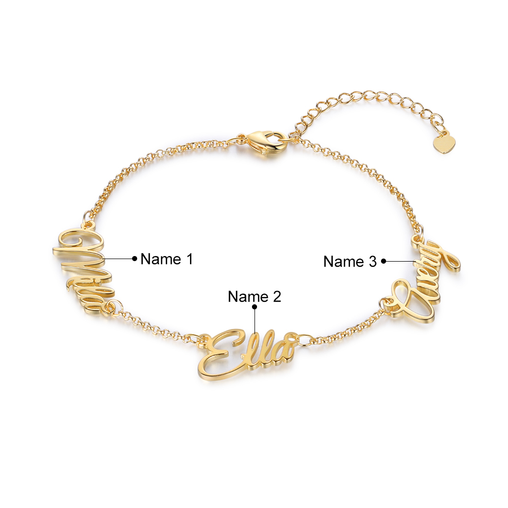 Personalised Bracelet Custom 3 Names Bracelet Gift For Women-Jessemade AU