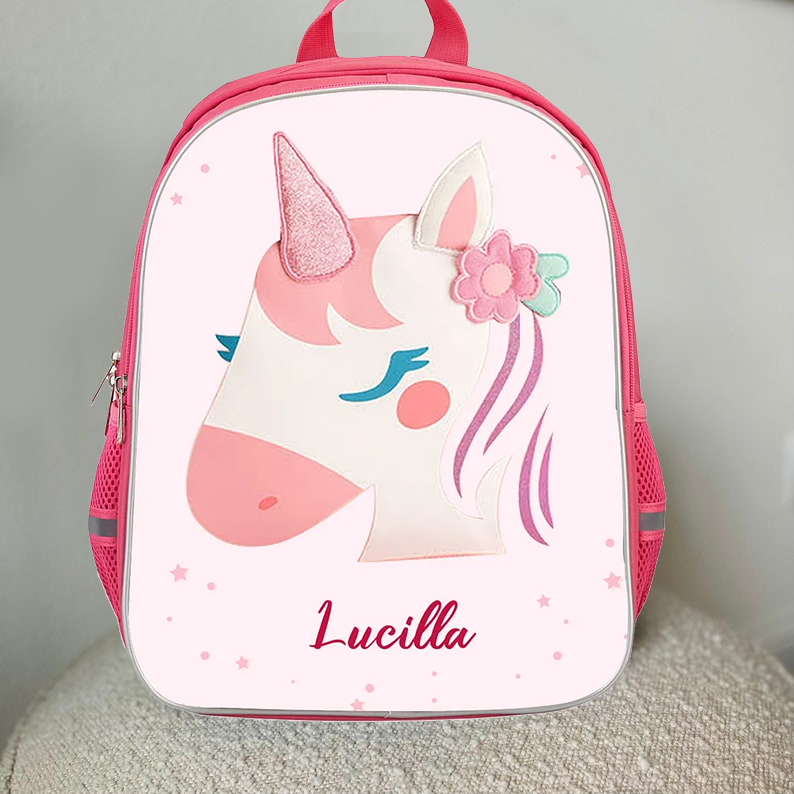 Girls Backpack for School Custom Name Unicorn Backpack Kids Travel Day Bag-Jessemade AU