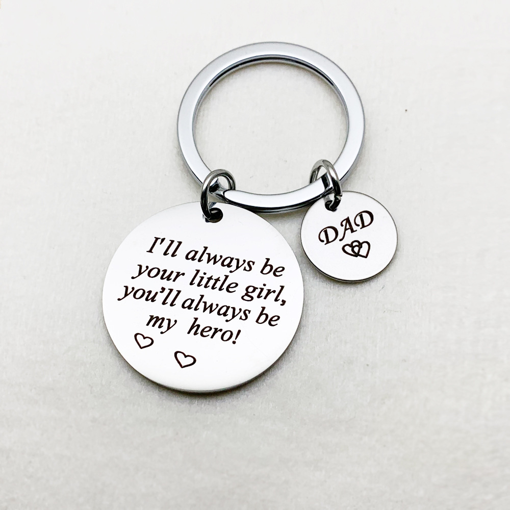 To My Dad From Daughter Keychain Keyring Father's Day Gifts "I'll Always Be Your Little Girl"-Jessemade AU
