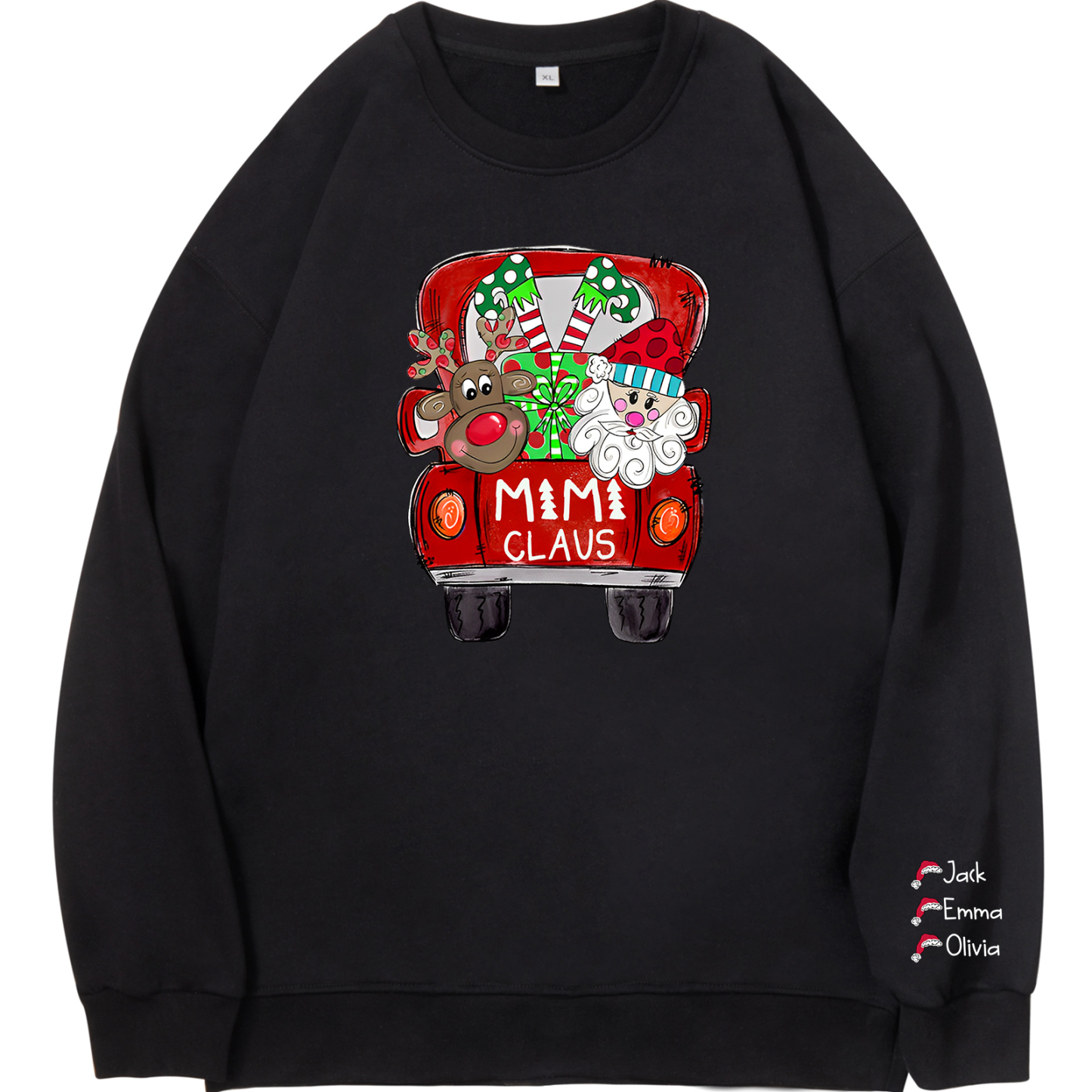 3 Names - Personalised Christmas Sweatshirt Custom Name & Text Sweatshirt Mimi Claus Sweatshirt Gift for Family -Jessemade AU