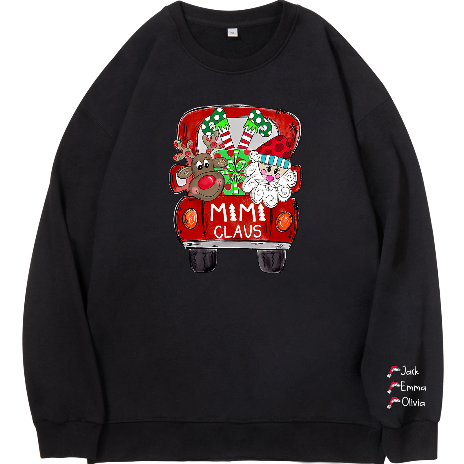 3 Names - Personalised Christmas Sweatshirt Custom Name & Text Sweatshirt Mimi Claus Sweatshirt Gift for Family -Jessemade AU
