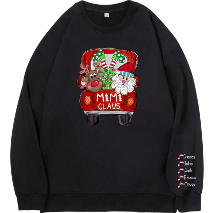 5 Names - Personalised Christmas Sweatshirt Custom Name & Text Sweatshirt Mimi Claus Sweatshirt Gift for Family -Jessemade AU