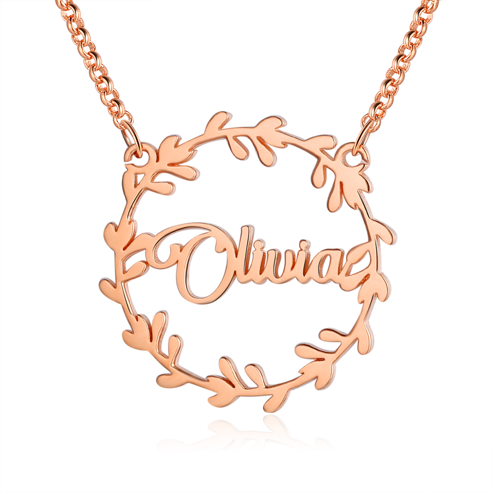 Christmas Wreath Name Necklace Personalised 1-4 Name Necklaces-Jessemade AU