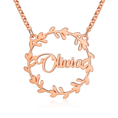 Christmas Wreath Name Necklace Personalised 1-4 Name Necklaces-Jessemade AU