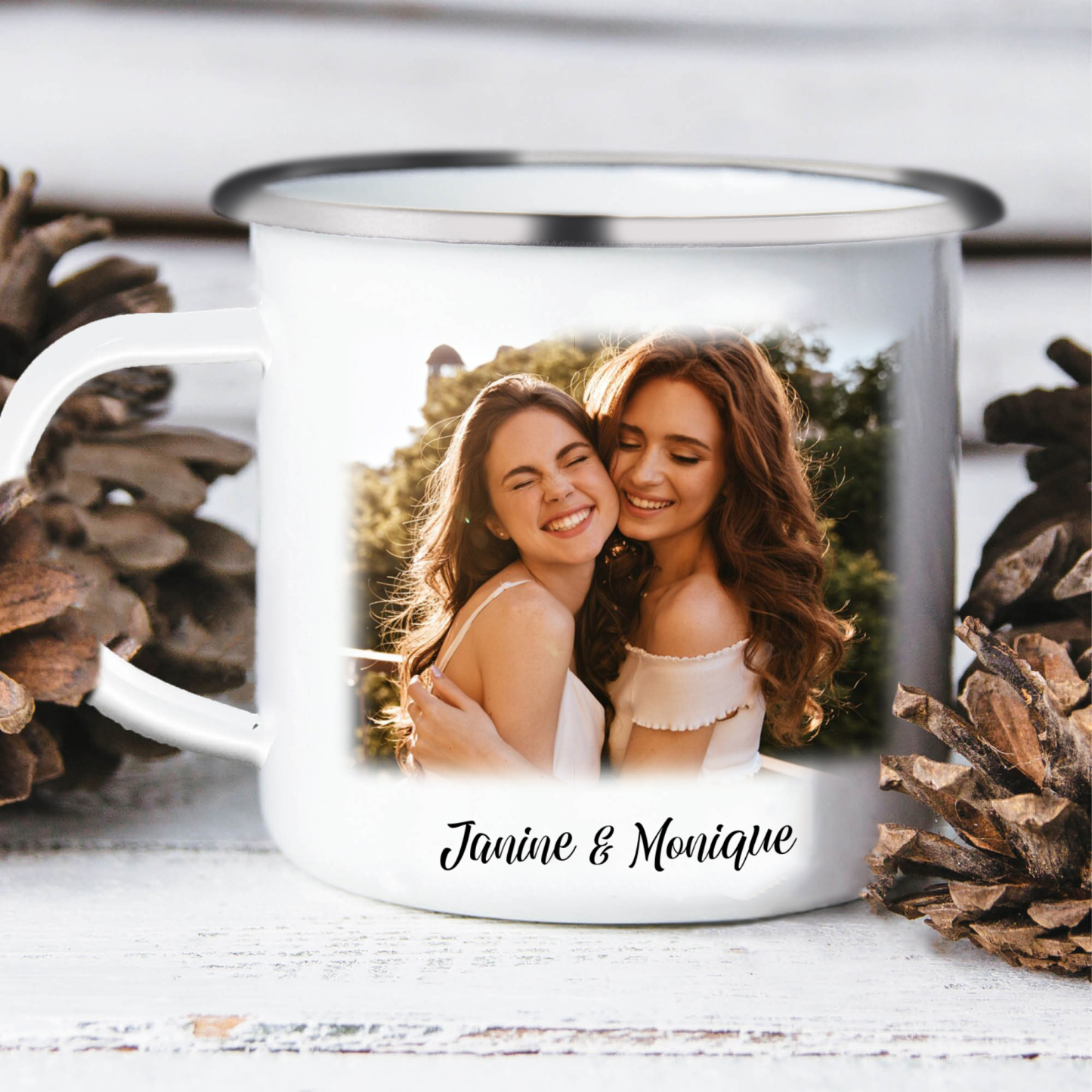 To My Sister Enamel Cup Customised 2 Names & Photo Mugs "You Will Always Have Me And I Will Always Have You" Gifts For Besties/Friends-Jessemade AU