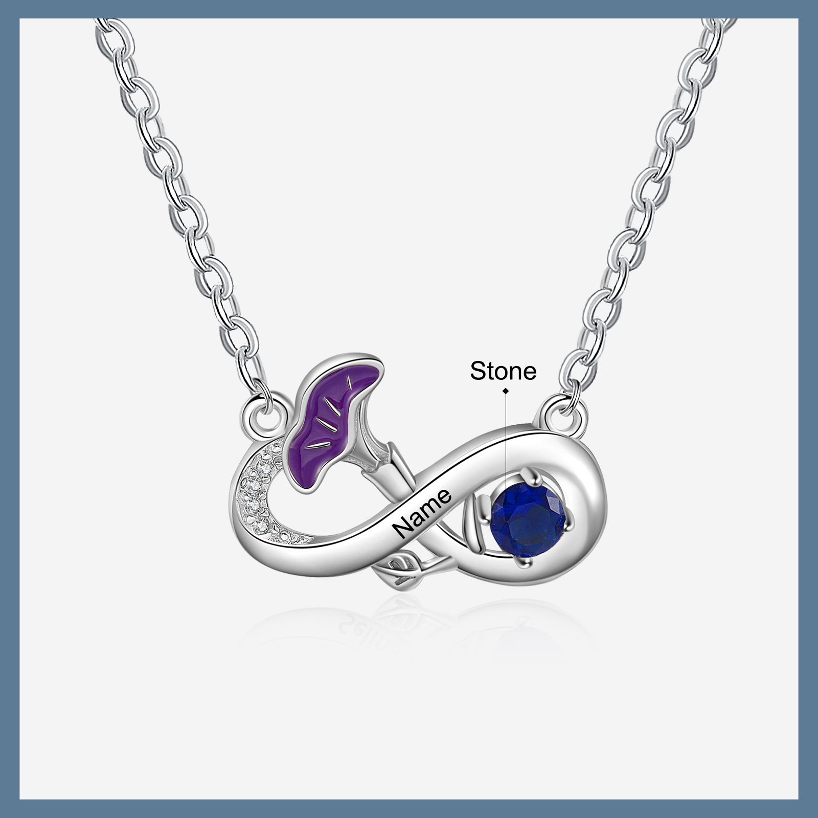 Personalised September Birthflower Necklace With Birthstone Gift For Women-Jessemade AU