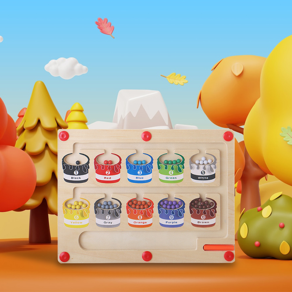 Magnet Maze Toy Wooden Magnetic Counting Board Set With Math Pen Number & Colour Maze Game Educational Toy Gift for Boys Girls-Jessemade AU