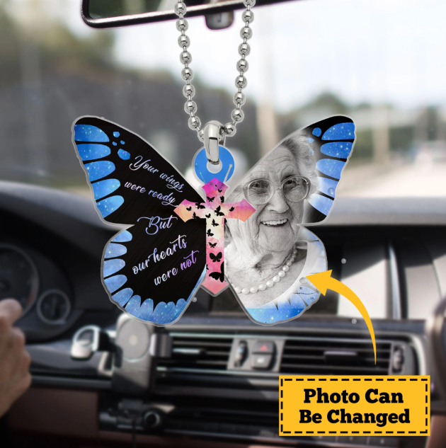 Personalised Half Butterfly Decorative Pendant Personalised Car Charm Hanging Ornament-Jessemade AU