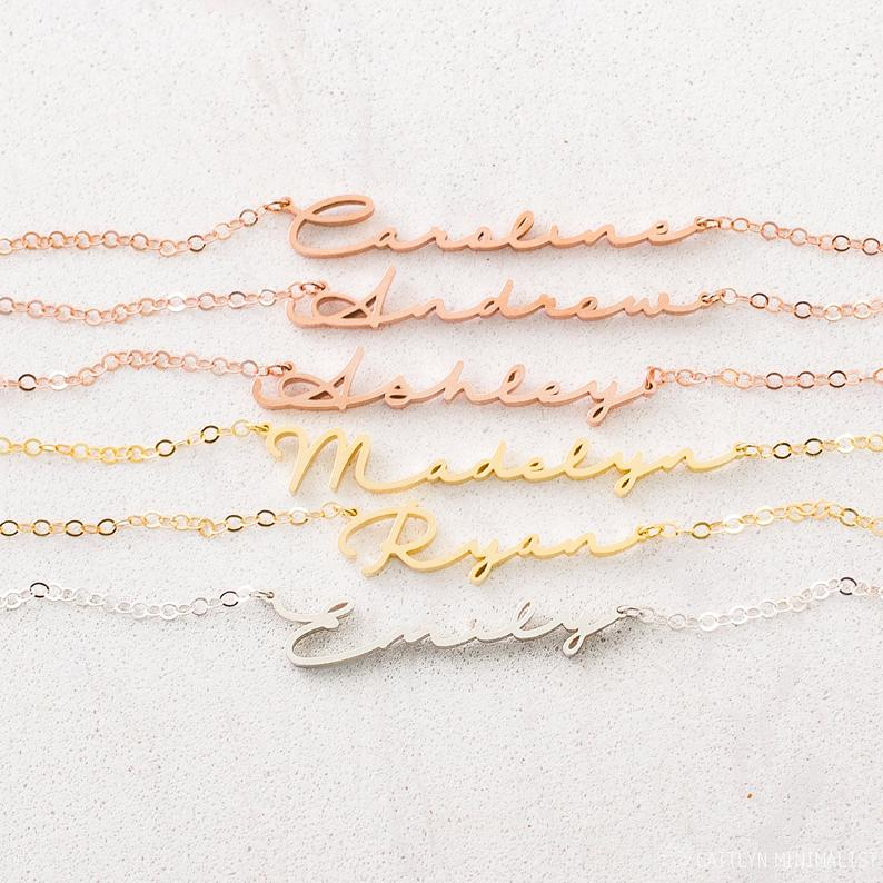 Personalised Necklace Custom 1 Name Necklace Gift For Her