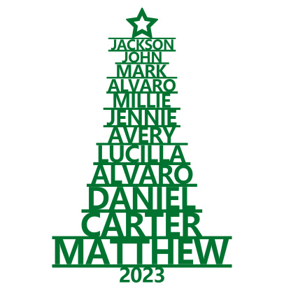 12 Names - Personalised Christmas Tree Ornaments Customised Name Xmas Wooden Decor Gifts for Family Friends-Jessemade AU