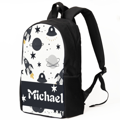 Custom Name Schoolbag Personalised Rocket and Satellite Backpack Travel Bag for Kids-Jessemade AU