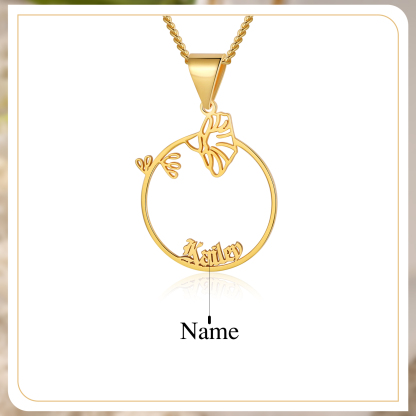 Personalised Birthflower Name Necklace Classic Jewelry Gift For Her-Jessemade AU