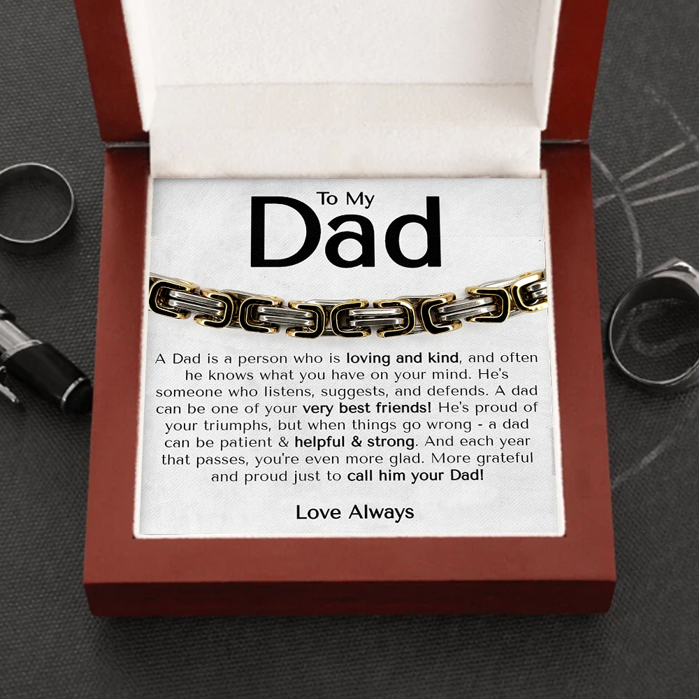 To My Dad Love Always Cuban Link Bracelet Stainless Steel Bracelet Father's Day Gifts-Jessemade AU