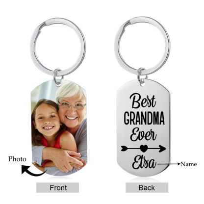Personalised Photo and Name Keychain for Grandpa "Best Grandpa Ever" Grandparents' Day Gift-Jessemade AU