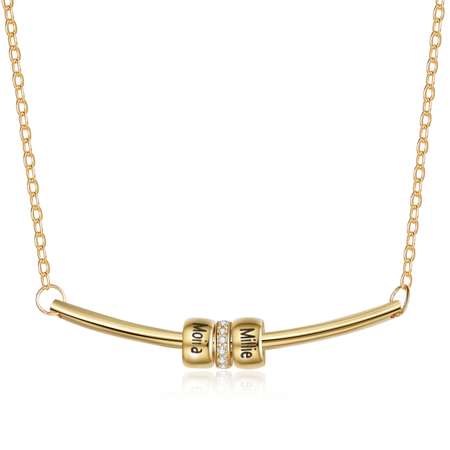 Personalised 2 Beads Simple Women's Necklace-Jessemade AU