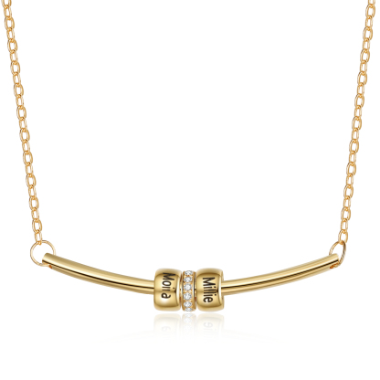 Personalised 2 Beads Simple Women's Necklace-Jessemade AU