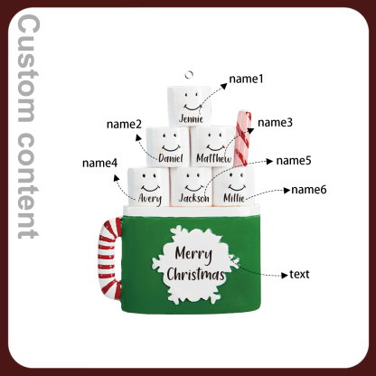 6 Names - Personalised Xmas Ornament Custom Name & Text Christmas Tree Wooden Decor Gift for Family Friends-Jessemade AU