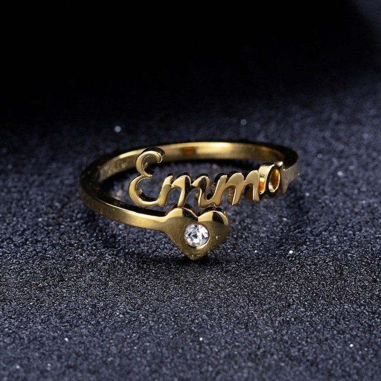 Personalised Heart Ring With Birthstone Custom 1 Name Ring Gifts For Her-Jessemade AU