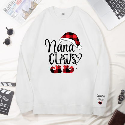 2 Names - Personalised Christmas Sweatshirt Custom Name & Text Sweatshirt Nana Claus Sweatshirt Gift for Family -Jessemade AU