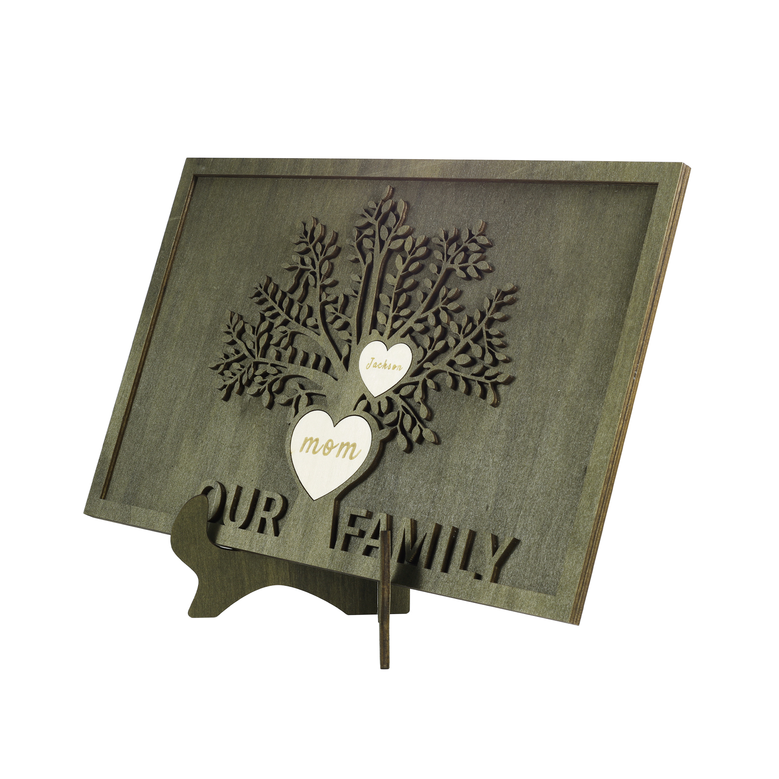 Family Tree Wood Frame Personalised Family Tree Sign Custom 2 Names Plaque-Jessemade AU