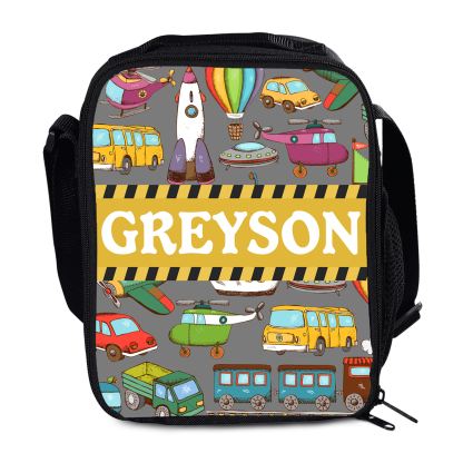 Custom Name Lunch Bag Personalised Cars Pattern Lunch Box Gifts for Kids-Jessemade AU