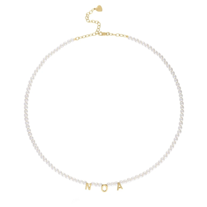 Personalised Pearl Necklace Custom 1 Name Necklace Gift For Her-Jessemade AU