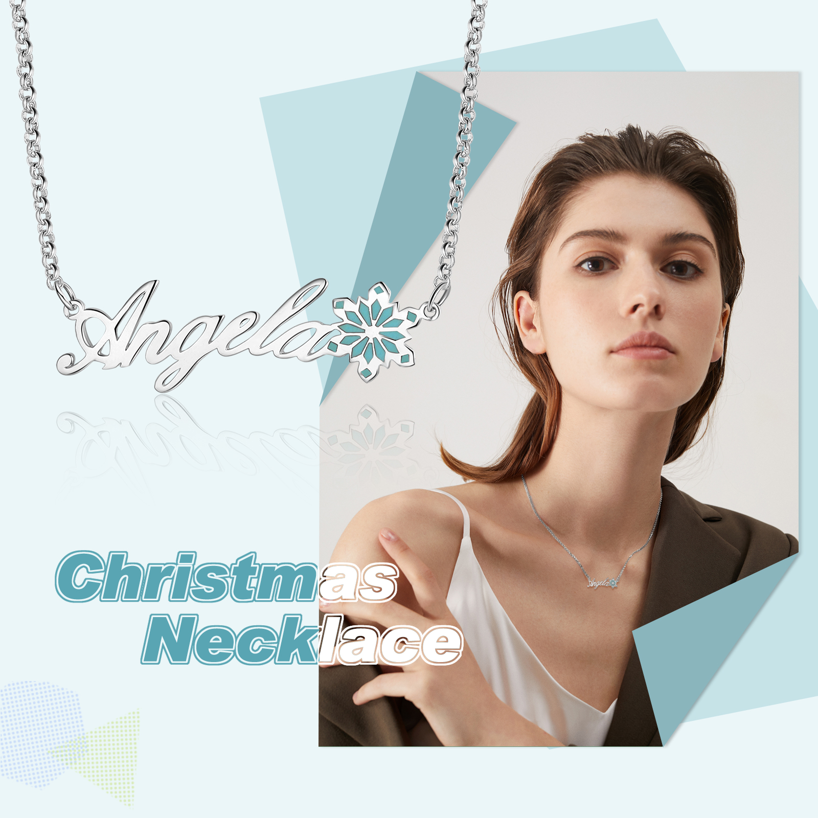 Personalised Snowflake Necklace Custom 1 Name Necklace Gift For Her-Jessemade AU