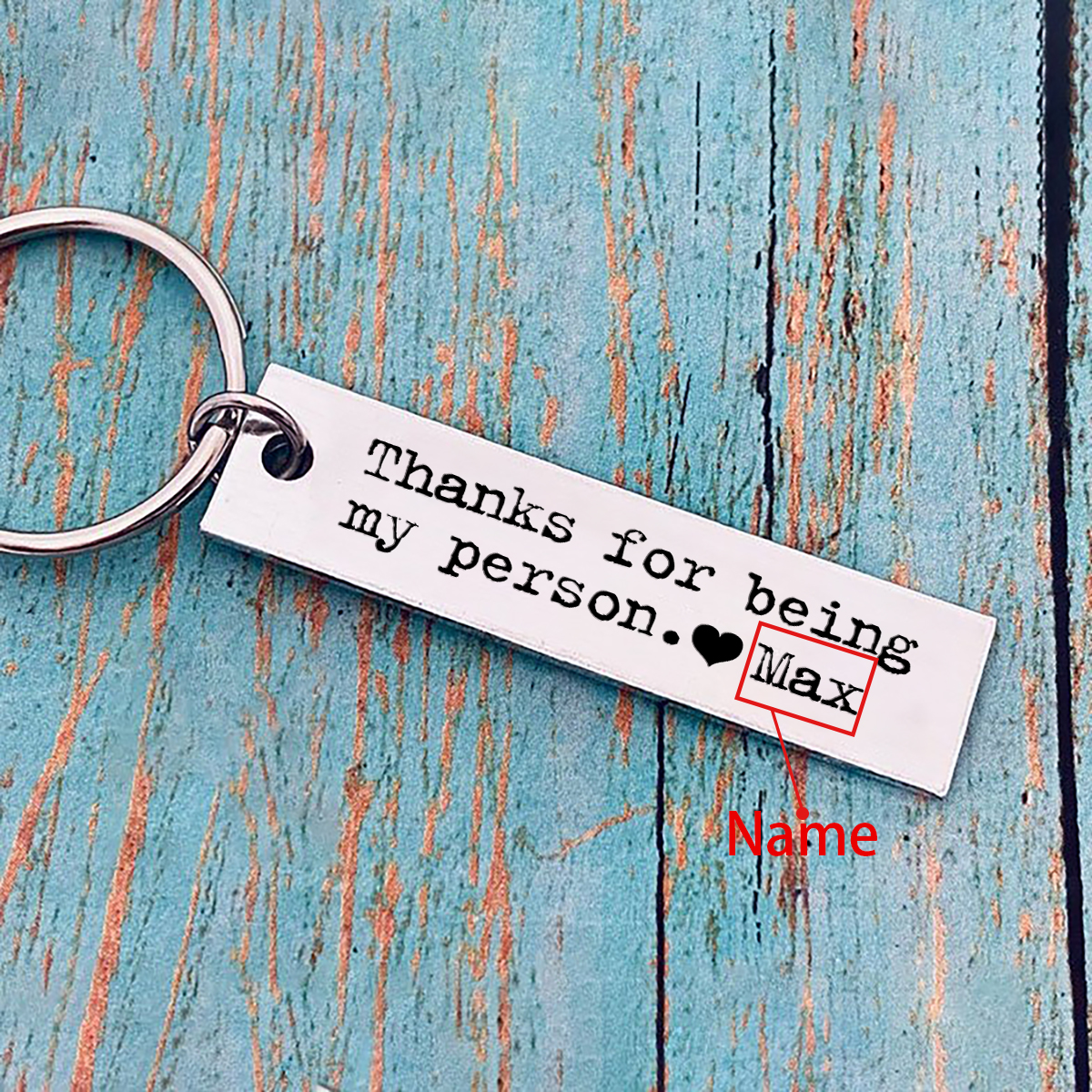Personalised Couple Keychain Custom Name Keyring "Thanks For Being My Person" Valentine's Day Gifts-Jessemade AU