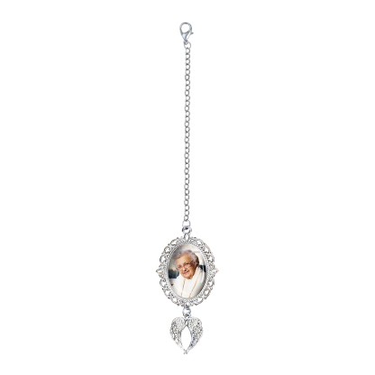 Personalised Graduation Tassel  Memorial Charm Custom 1 Photo Charm with Angel Wings