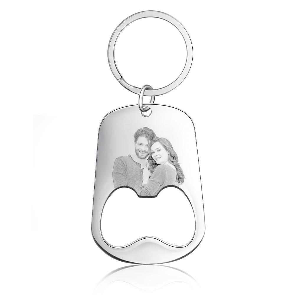 Custom Photo Keychain Personalised Bottle Opener Photo Engraved Gift for Father-Jessemade AU