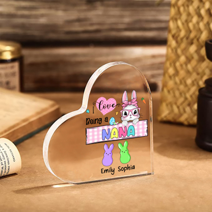 3 Names - Personalised Acrylic Heart Keepsake Custom Names Bunny Ornaments Gifts for Grandma/Mother-Jessemade AU