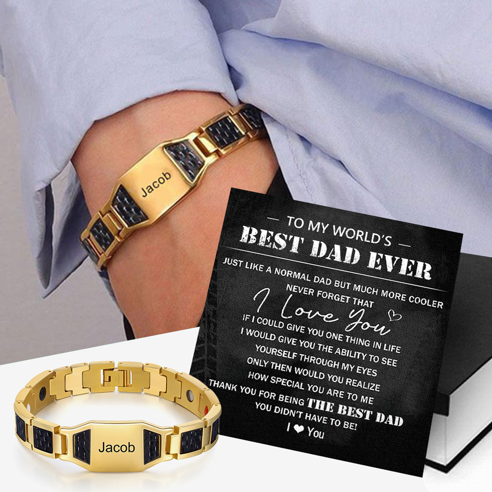 To My Dad Personalised Men Bracelet Custom Name Bracelet for Father-Jessemade AU
