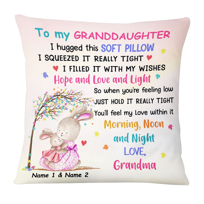 I Filled It With My Wishes, Rabbit Short Plush Pillow Case Easter Gifts For Granddaughter-Jessemade AU