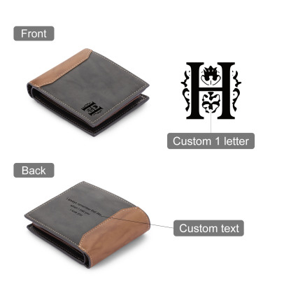 Personalised Leather Wallet Engraved Letter Short Purse Custom Folding Wallet Gifts For Women-Jessemade AU