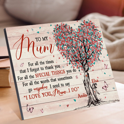 Personalised 2 Names Wooden Plaque Home Decoration Gifts for Mom/Mum - For All The Times That I Forgot To Thank You-Jessemade AU