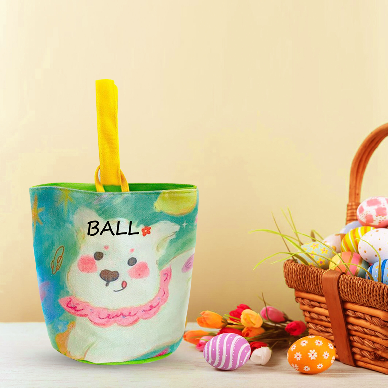 Personalised Bunny Tote Bag Custom Name Bunny Basket Bucket Bag Easter Gifts for Him/Her-Jessemade AU