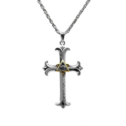 Men's Necklace Eye of God Cross Pendant Necklaces Valentine's Day Birthday Gifts for Him-Jessemade AU