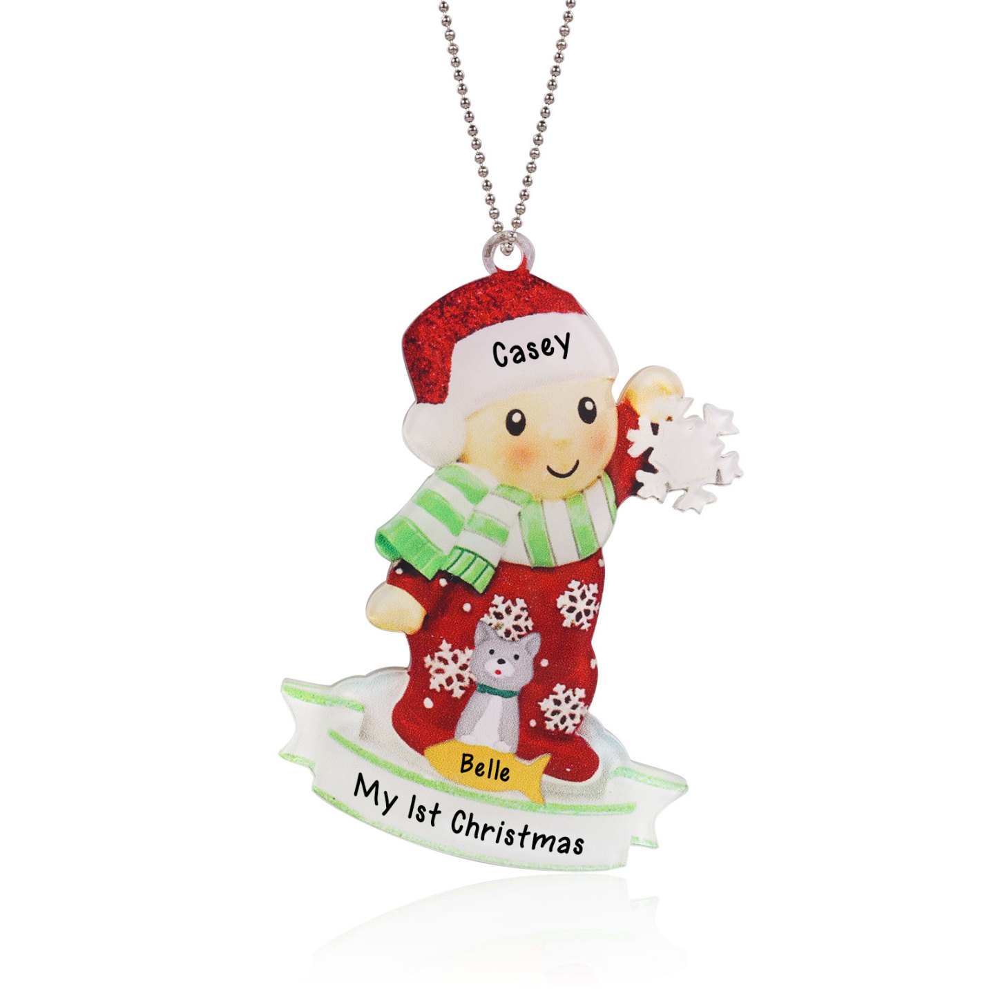 My First Christmas Personalised Acrylic Christmas Ornament Customised Name & Text Hanging Ornaments Pets Christmas Gift for Boys Girls Babies-Jessemade AU