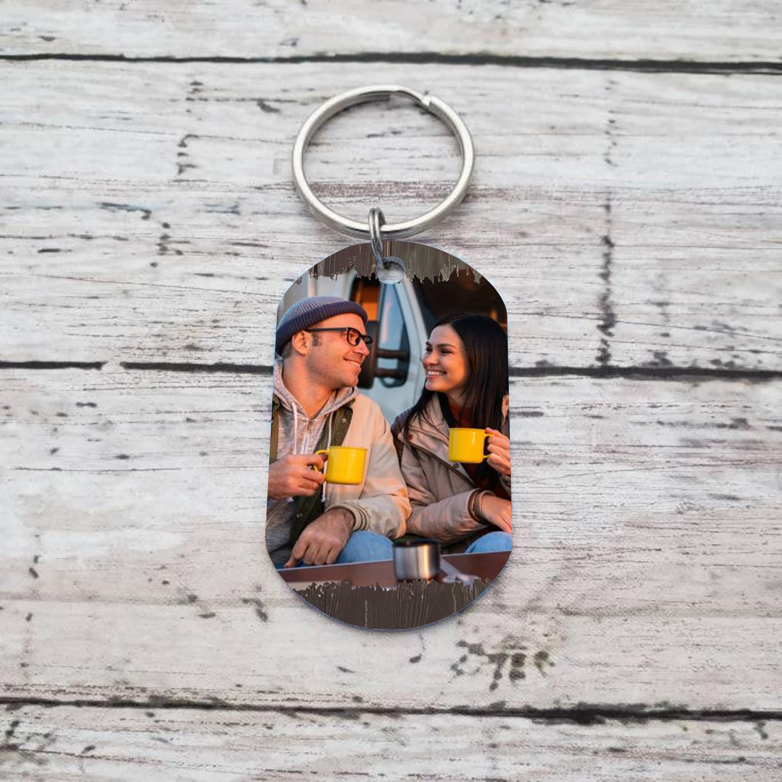 "Keys To The Camper" Custom Photo Keychain Stainless Steel Keyring Personalised Gift for Him/Her-Jessemade AU
