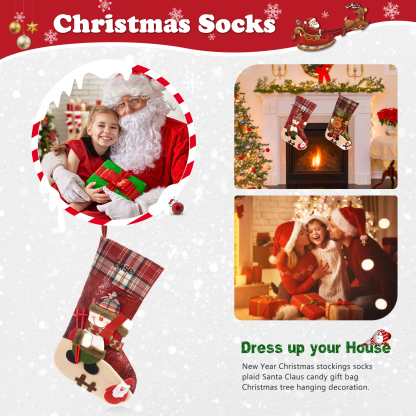 Personalised Christmas Stockings Ornaments Custom 1 Name Christmas Socks Gift for Family Friends-Jessemade AU