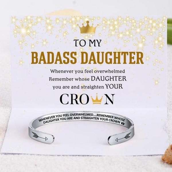 Whenever You Feel Overwhelmed, Personalised Cuff Bangle Bracelet Gifts For Daughter-Jessemade AU