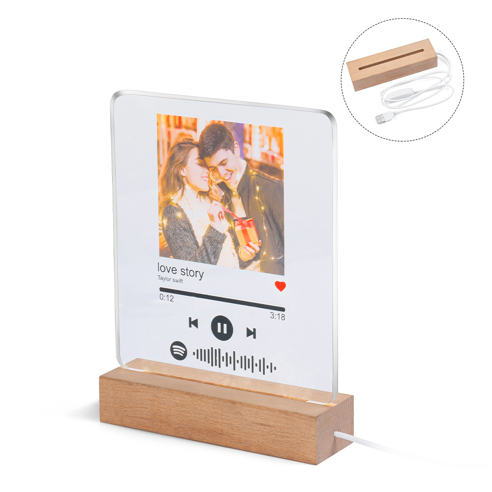 Personalised Spotify Code Photo LED Night Light-Can Play Music-Interesting-Jessemade AU