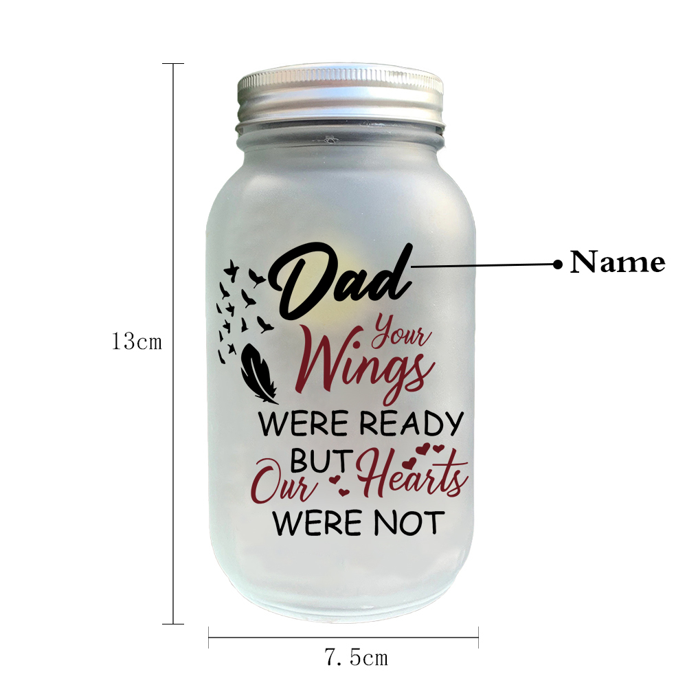 Memorial Jar Night Light "Your Wings Were Ready But Our Hearts Were Not" Memorial Bottle Solar Light-Jessemade AU